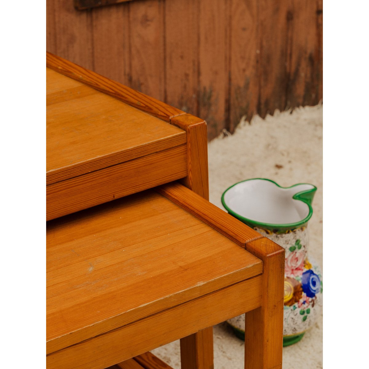 Tables gigognes en bois Barbara N°219 - Bon état bois foncé, DEBONGOUT