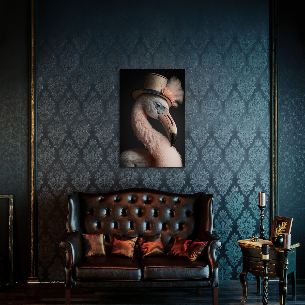 Tableau Sur Toile Portrait Flamant Rose Humanisé ANIMAUX HUMANISÉS tableaux sur toile-rose, CEANOTHE