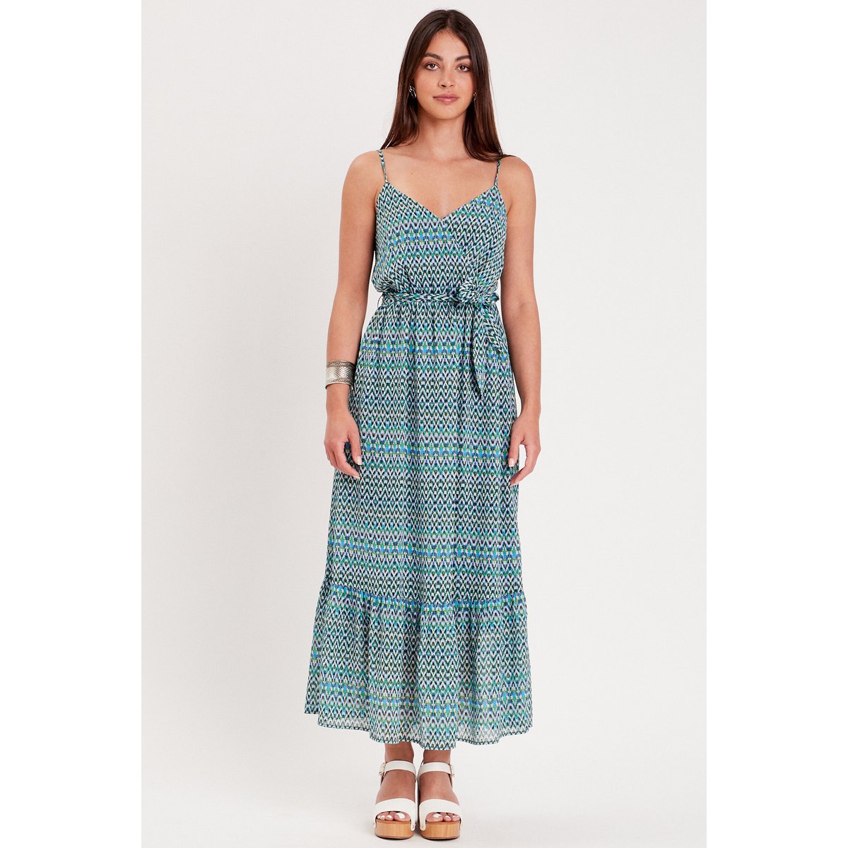 Robe longue évasée bleu, CACHE CACHE