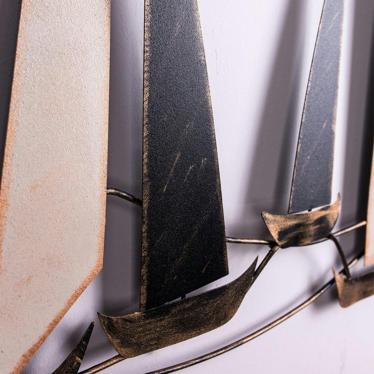 Décoration murale marine en métal – bateaux noirs et blancs noir, PIER IMPORT
