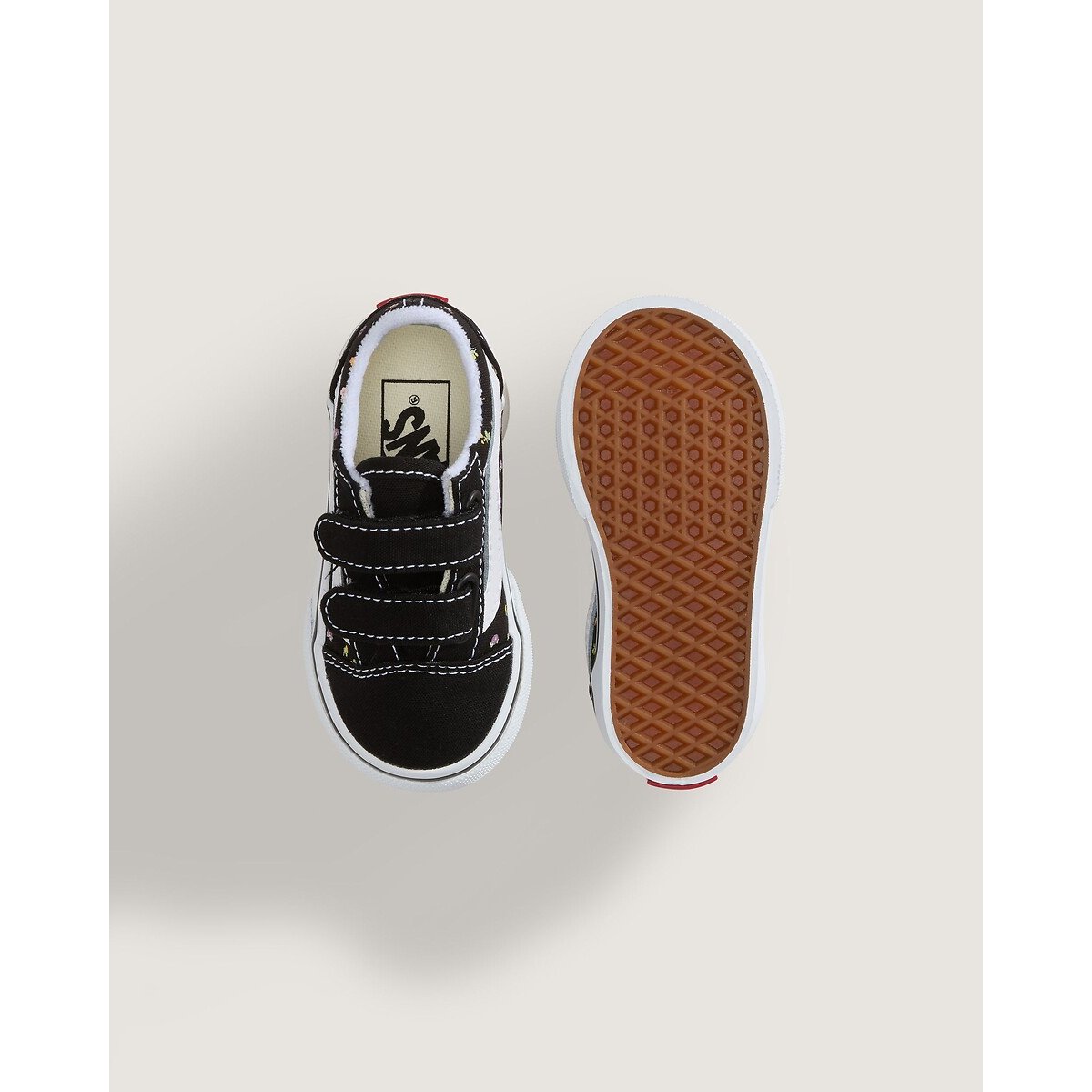 Baskets basses à scratchs, TD OLD SKOOL V noir imprimé, VANS