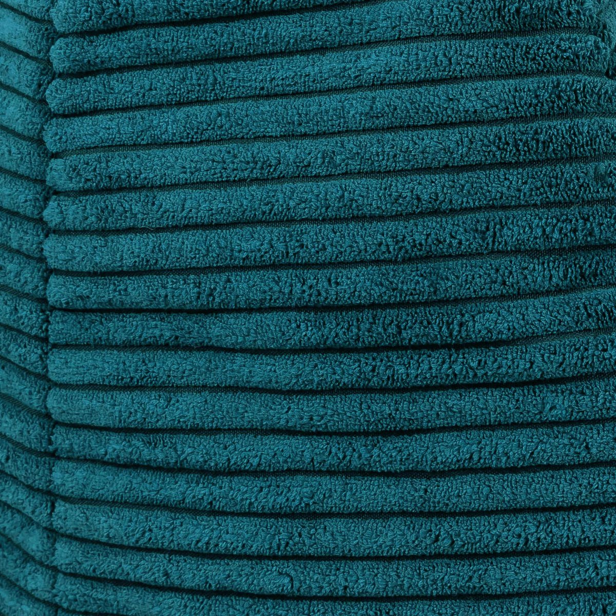 Pouf à dossier haut velours côtelé Oeko-Tex® - DALTON bleu canard, ICON