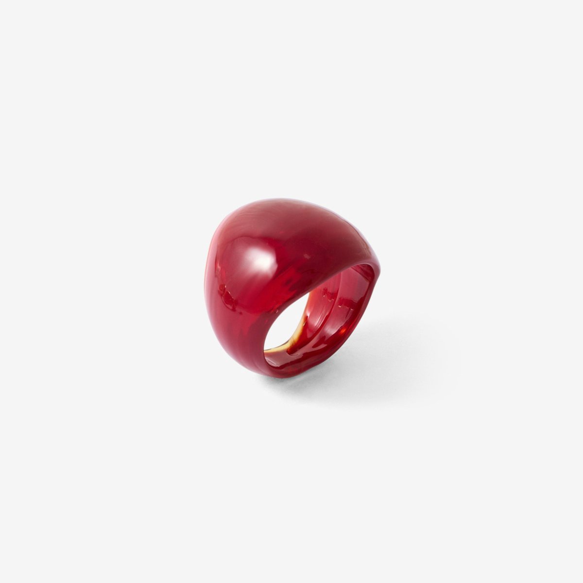 Grosse bague en verre bordeaux bordeaux, BALABOOSTE