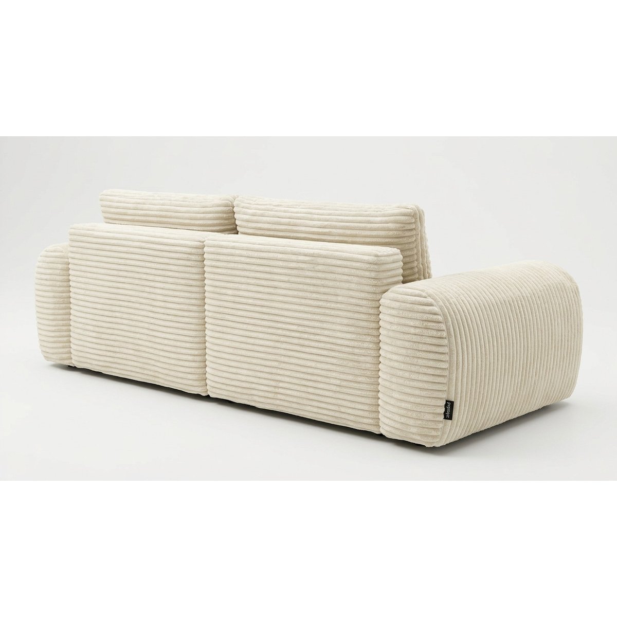 Canapé d'angle convertible 2,5 places en gros côtelé doux, LUCIEN beige, BOBOCHIC