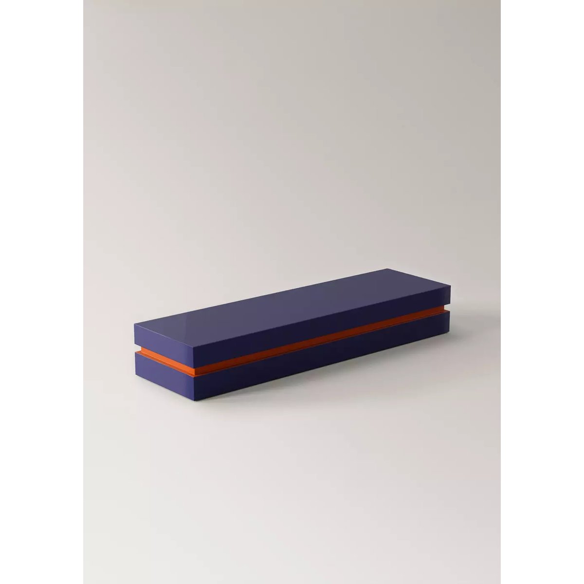 Boîte laquée bicolore, moyenne et allongée bleu, MANGO HOME