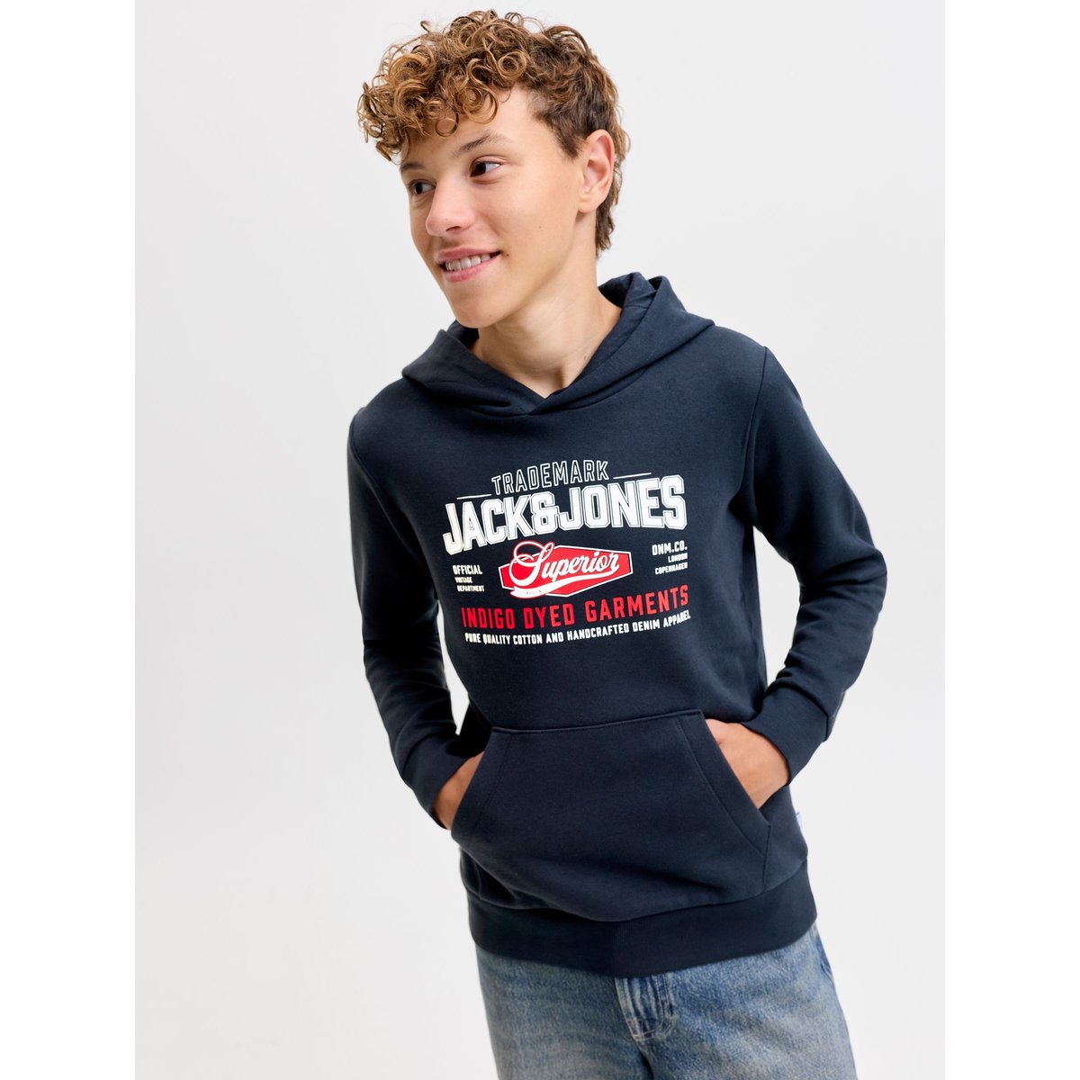 Sweat À Capuche navy blazer, JACK & JONES JUNIOR
