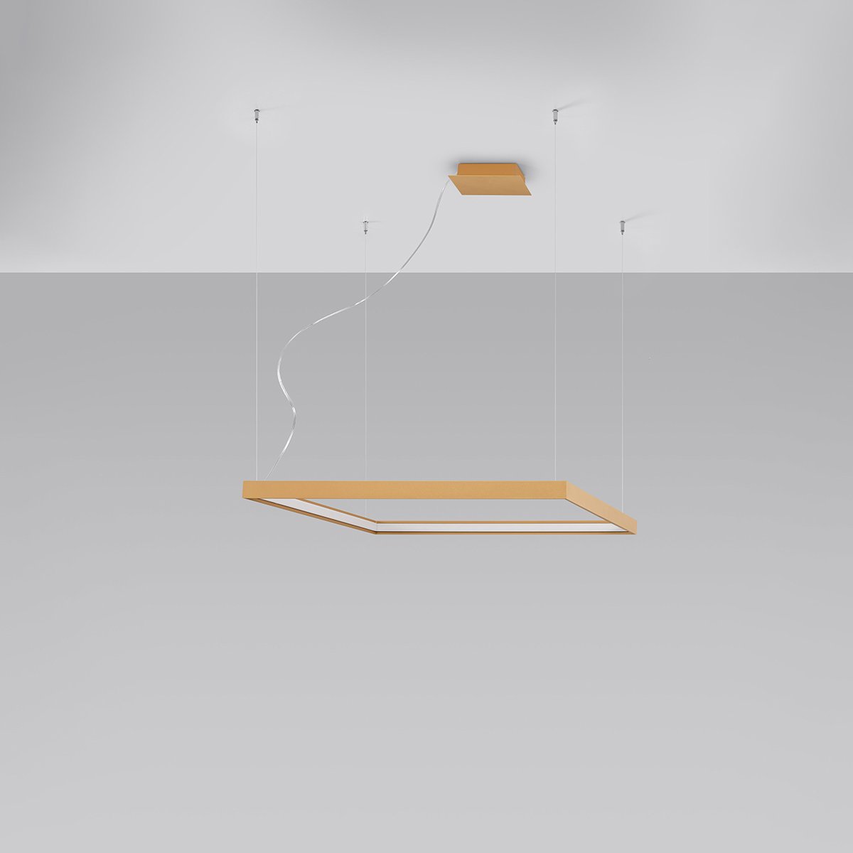 Lustre Aluminium Doré LED 1 Nelya doré, EDEN