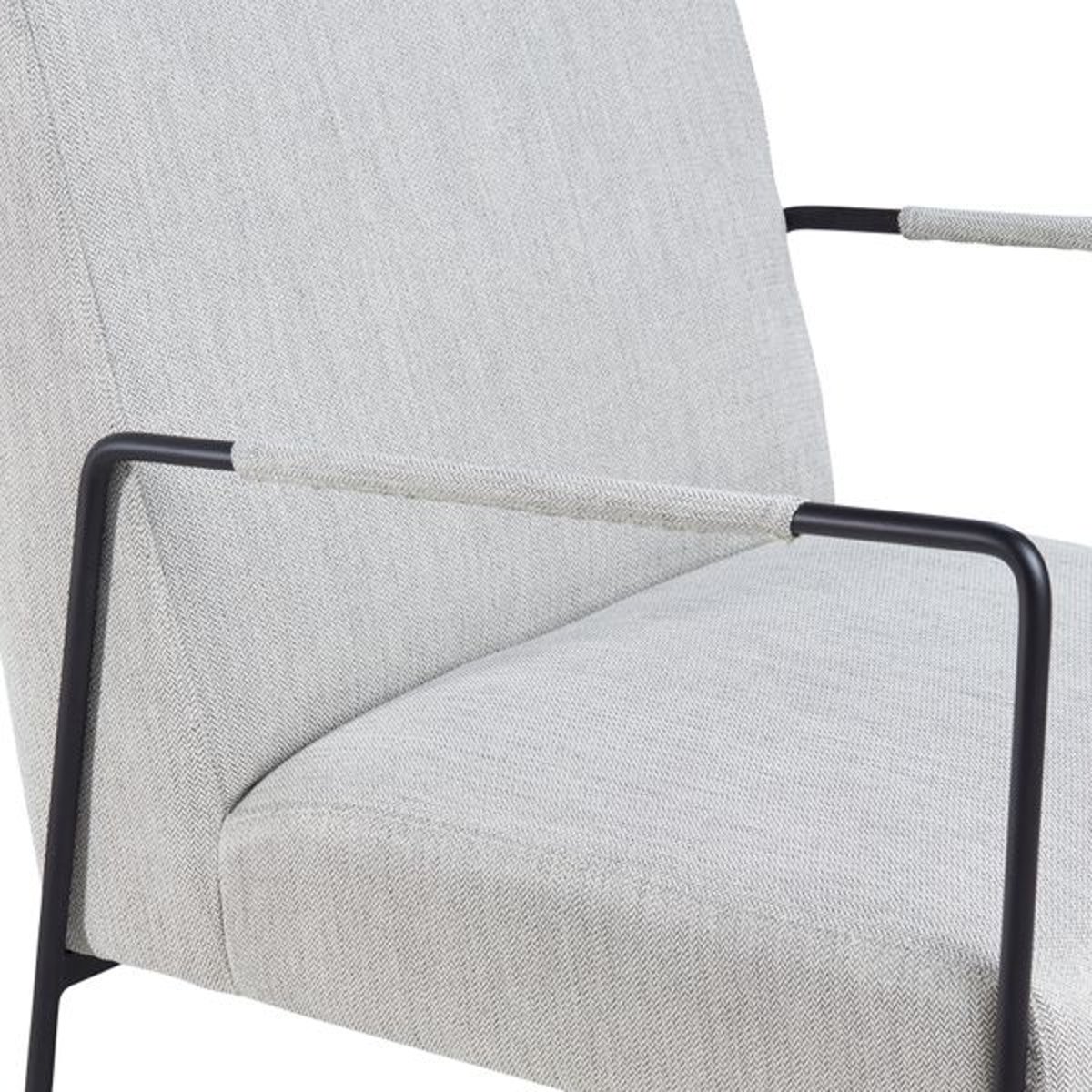 Fauteuil chevron gris pieds métal gris foncé, ZAGO
