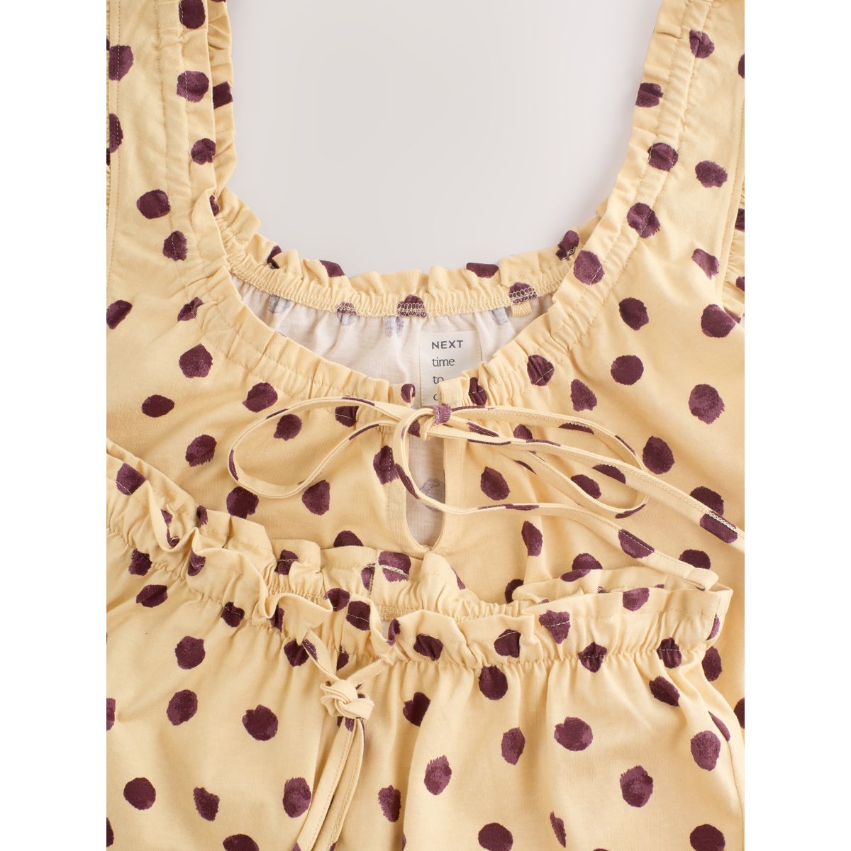 Pyjama short et débardeur coton tache jaune, NEXT
