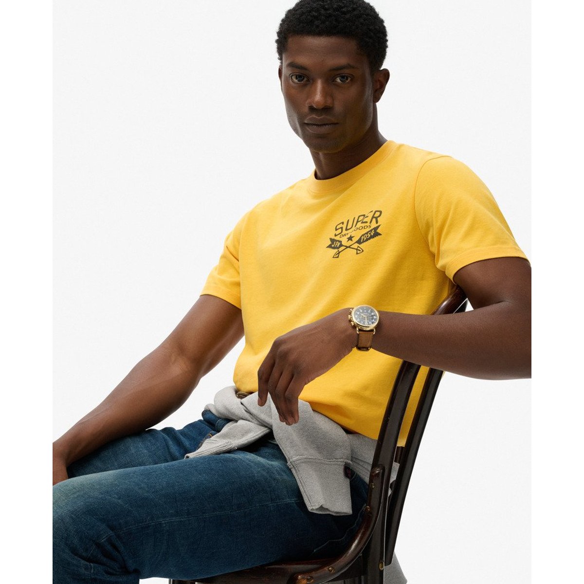 T-shirt Lo-fi Outdoors Chest utah doré, SUPERDRY