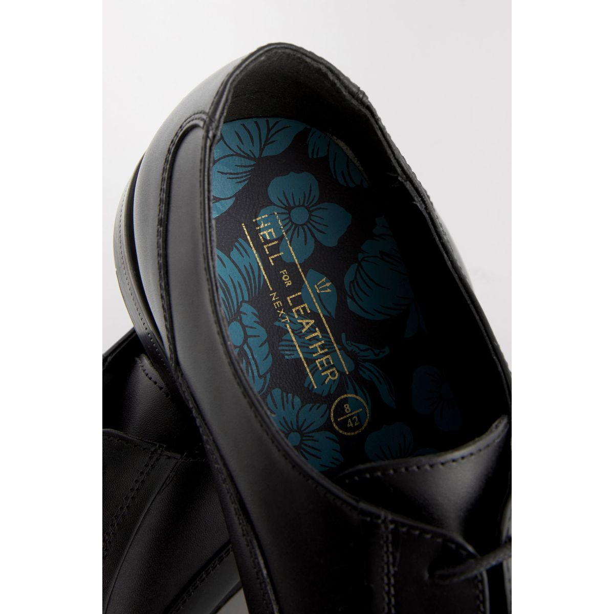Chaussures oxford en cuir à bout renforcé noir, NEXT