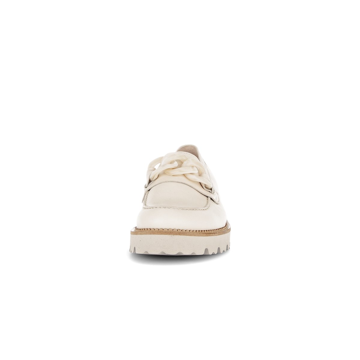 Mocassins en cuir velours à talon décroché blanc, GABOR