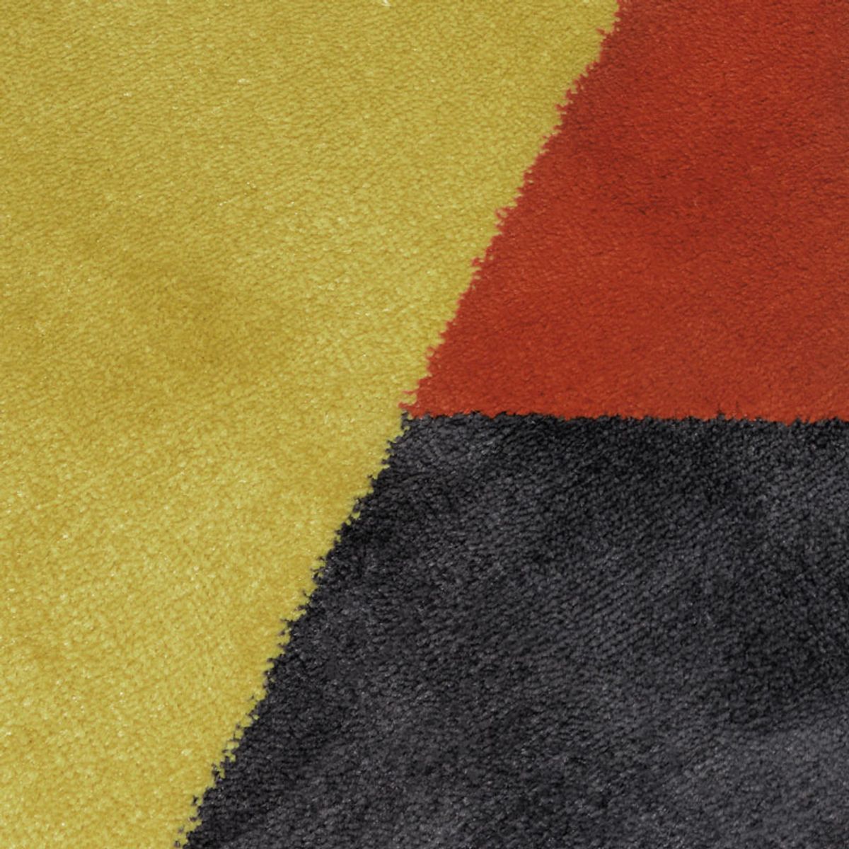Tapis lumineux et laineux motifs triangles  PYTHAGORE multicolore, THE DECO FACTORY