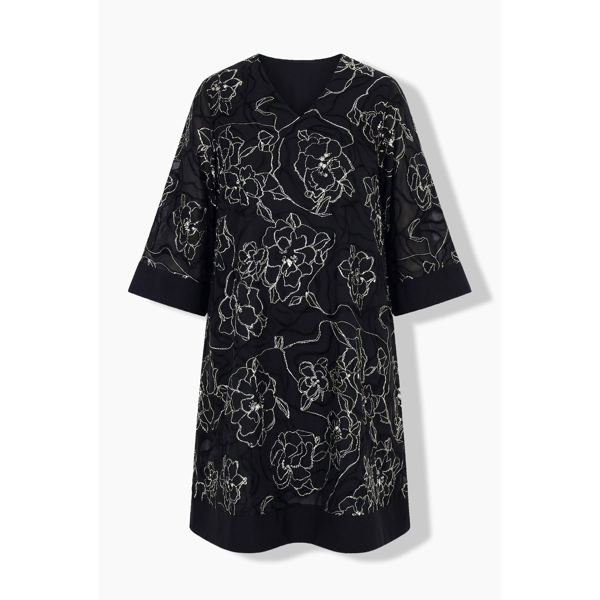 Robe en soie mélangée noir, ULLA POPKEN