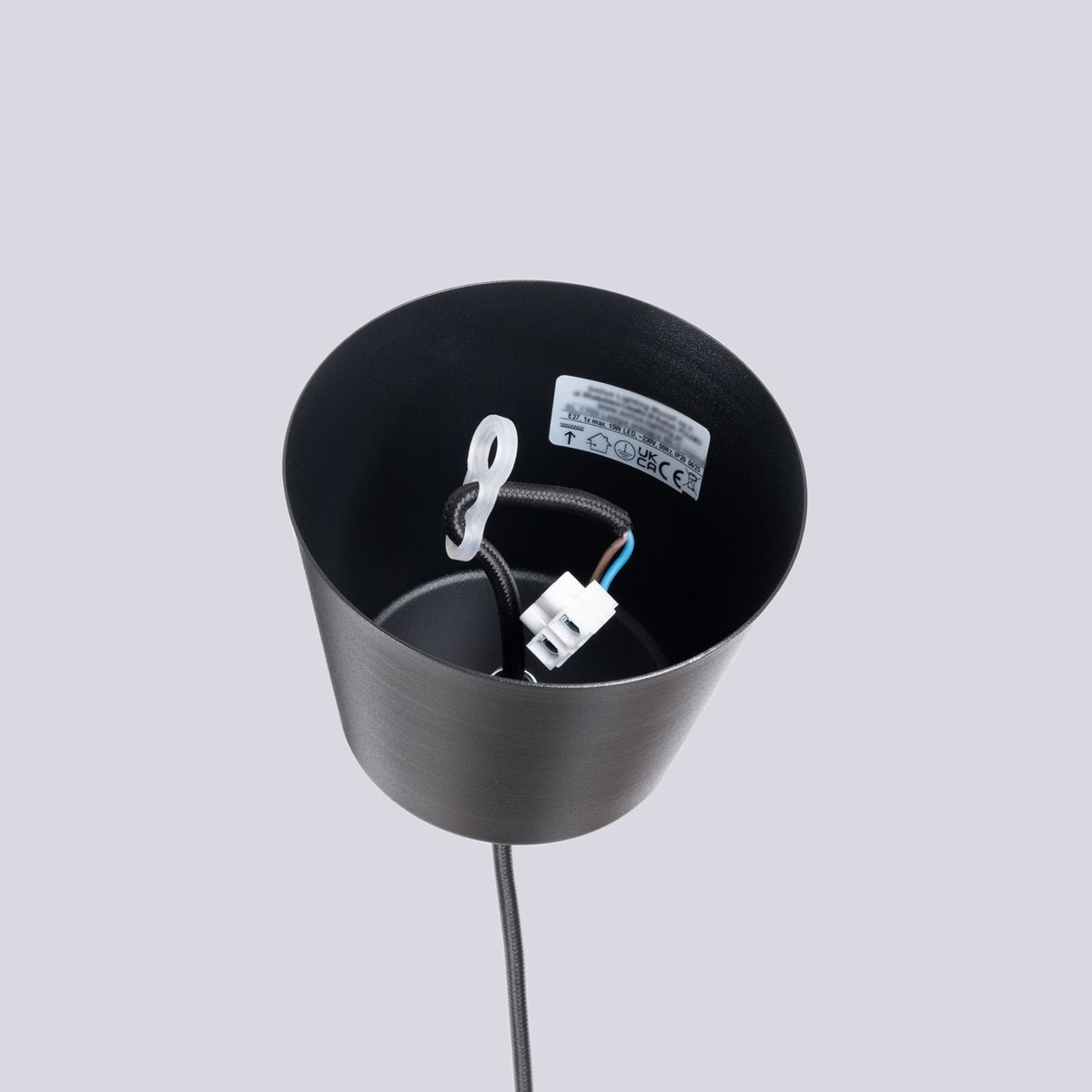 Suspension Acier Noir E27 1 Bilo noir, EDEN