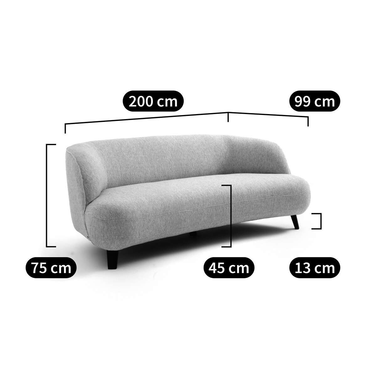 Rosebury 3-Seater Sofa in Marl Woven Fabric amber honey, AM.PM X EMMANUEL GALLINA