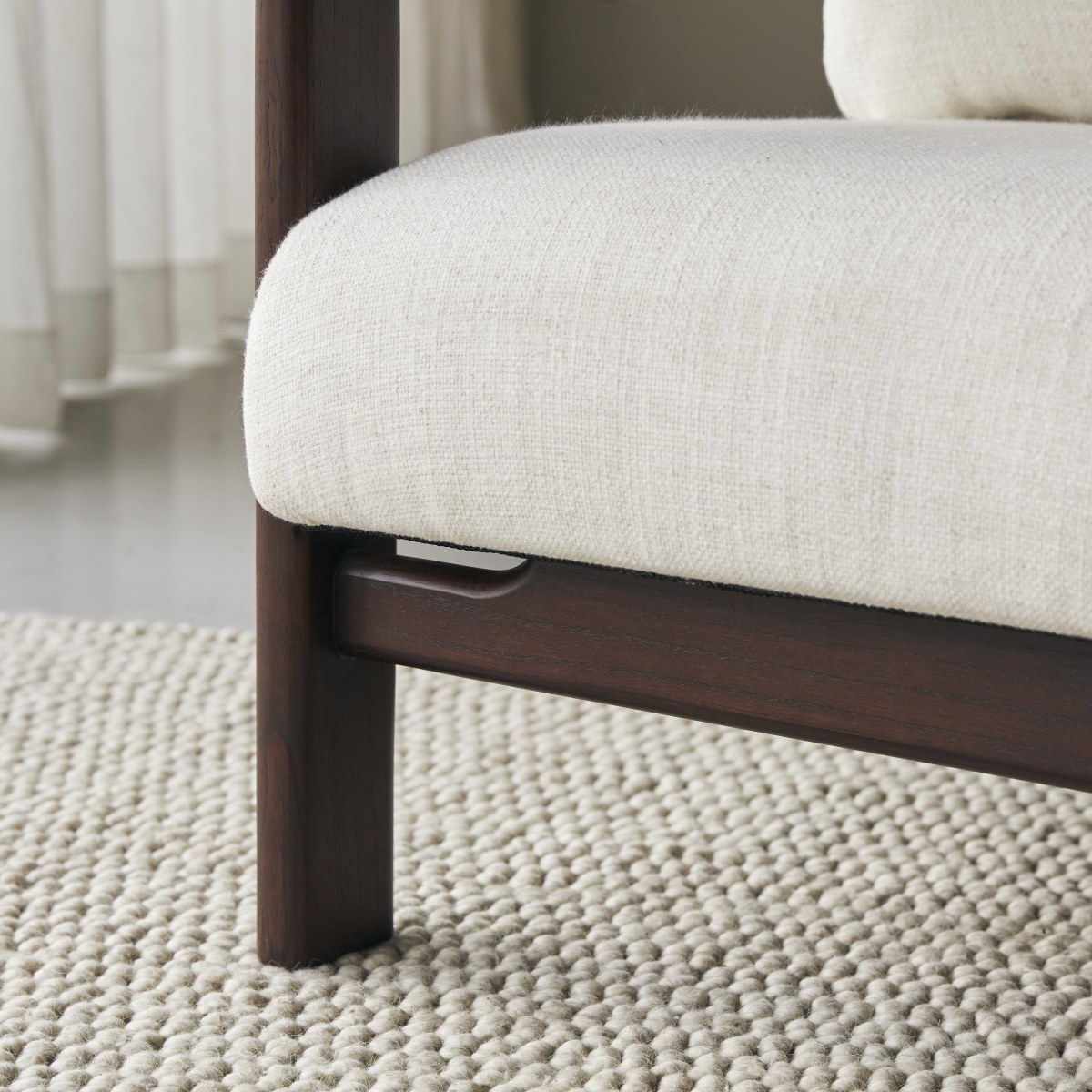 Fauteuil en Tissu massif, CHARLIE beige, TIKAMOON