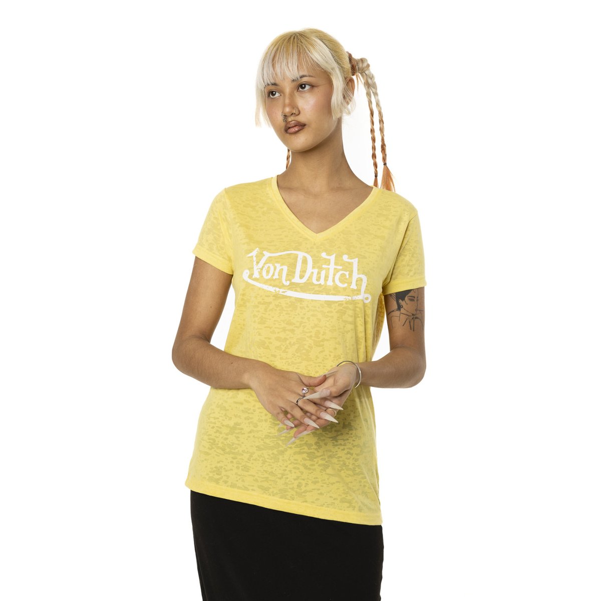 Tee shirt coton CLASSIC jaune, VON DUTCH