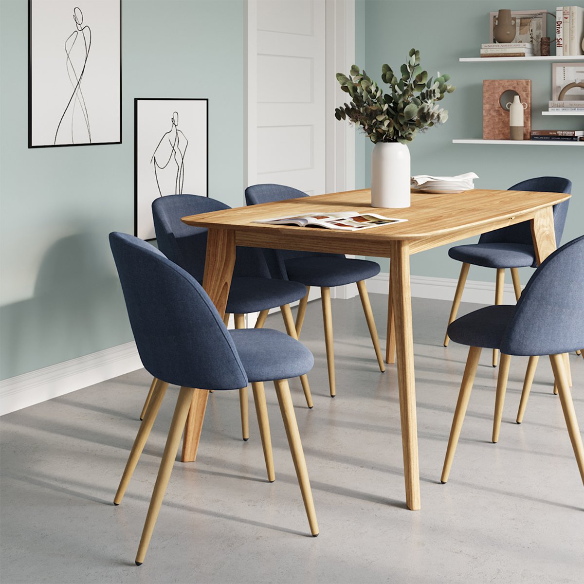 Table rectangulaire 6 personnes en bois 150 cm - OMAN bois clair, MAISON PAVANE