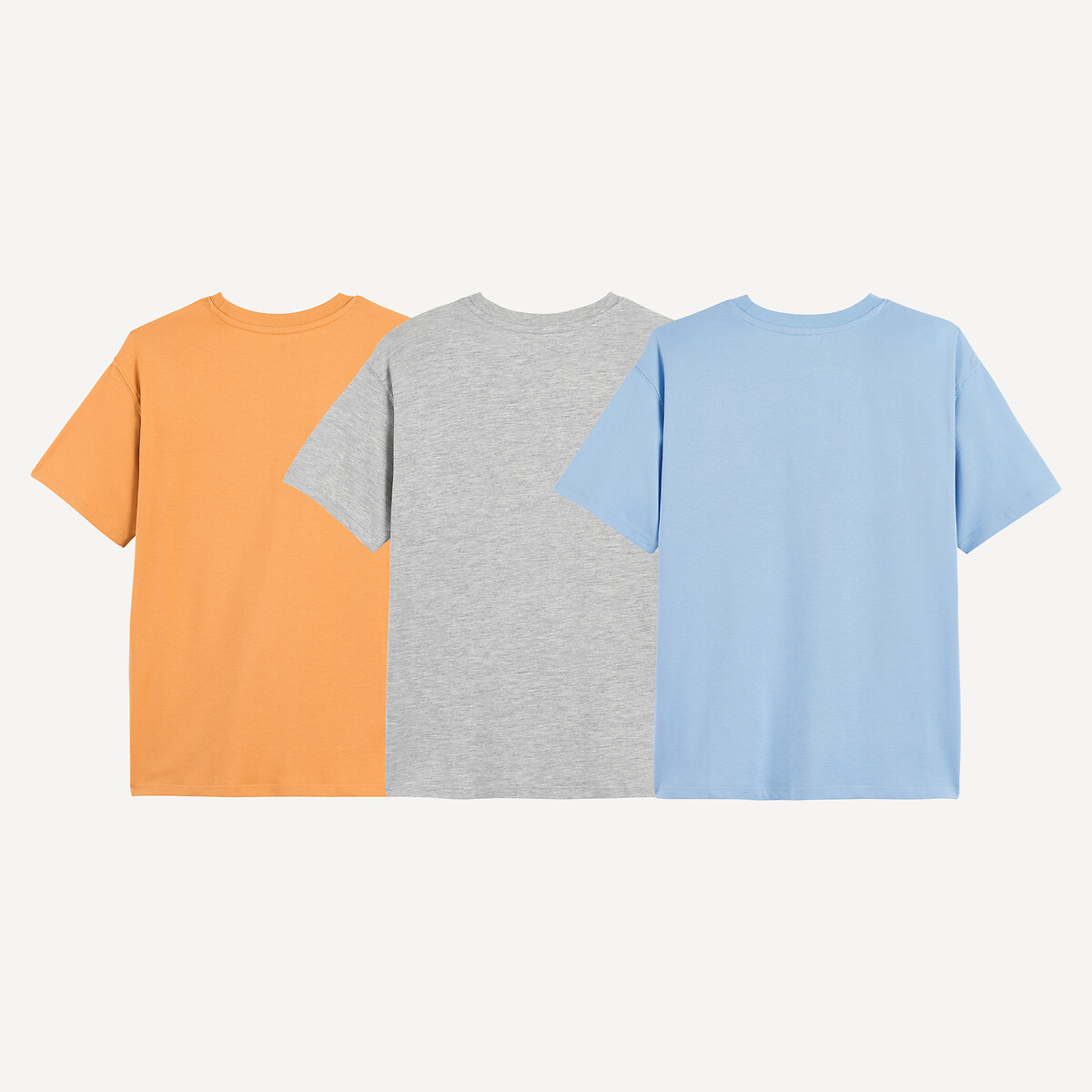 Lot de 3 T-shirts col rond à manches courtes imprimés poitrine multicolore, LA REDOUTE COLLECTIONS