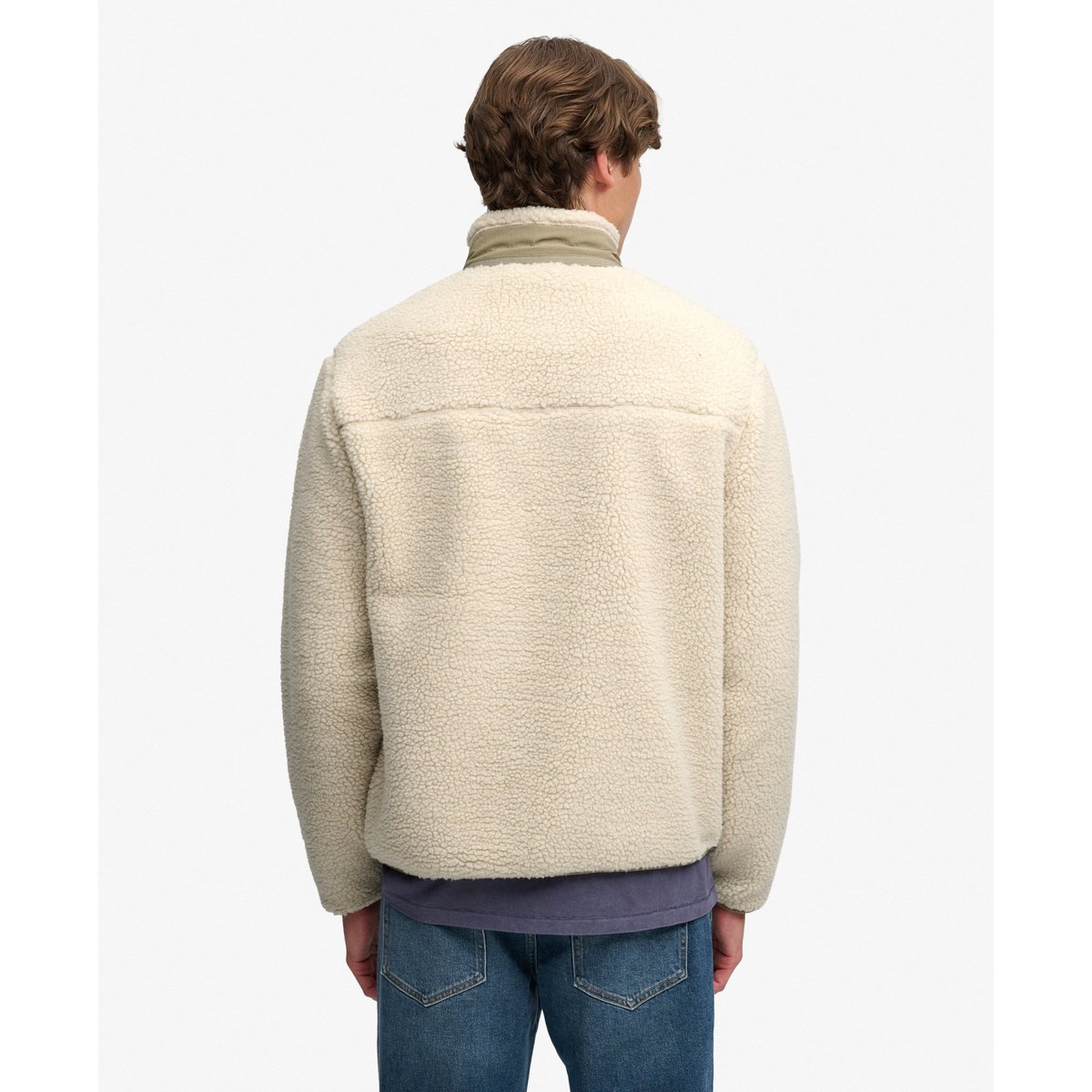 Polaire Mountain à Zip Intégral beige nuageux/argent, SUPERDRY