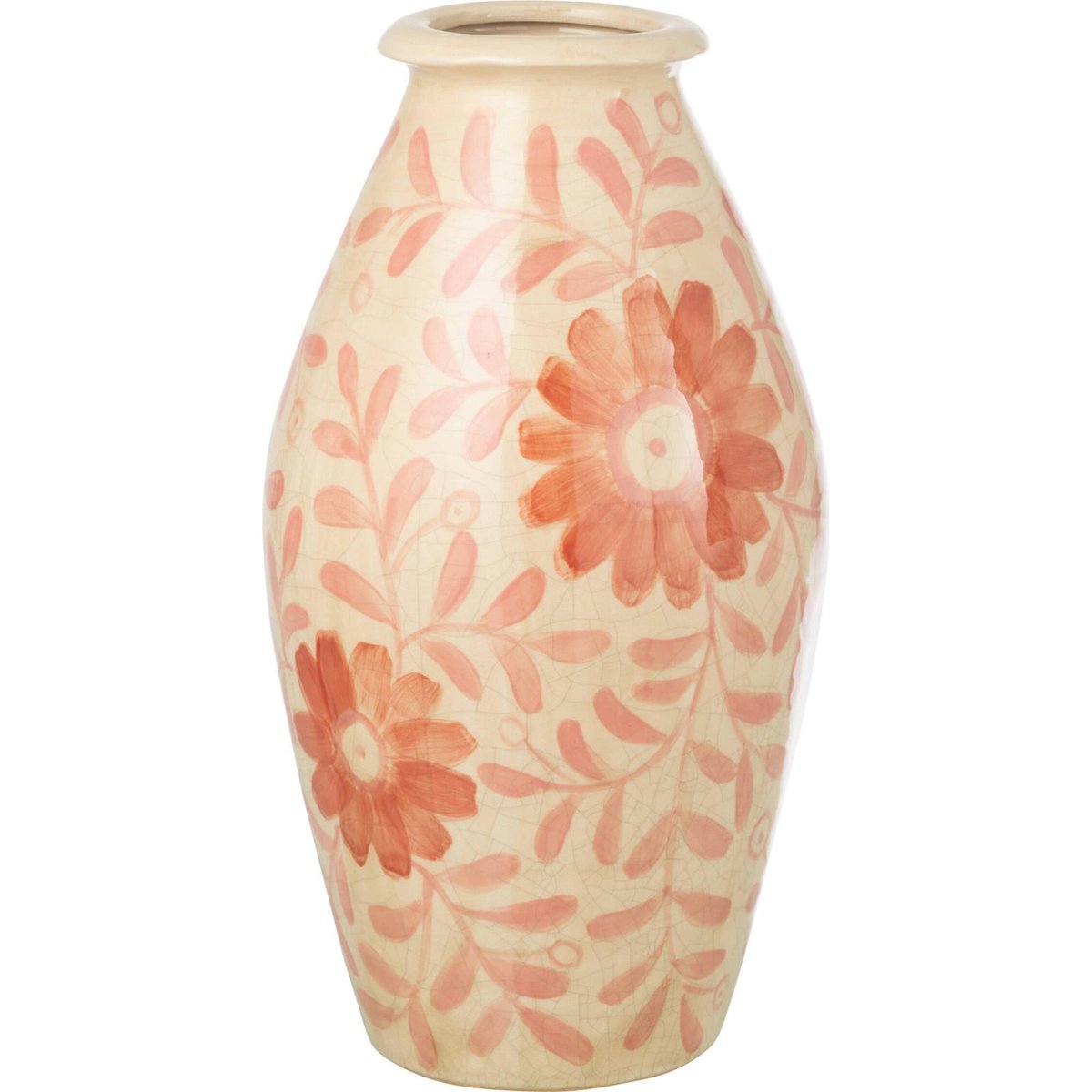 Vase à fleurs en grès orange et blanc cassé, RECOLLECTION