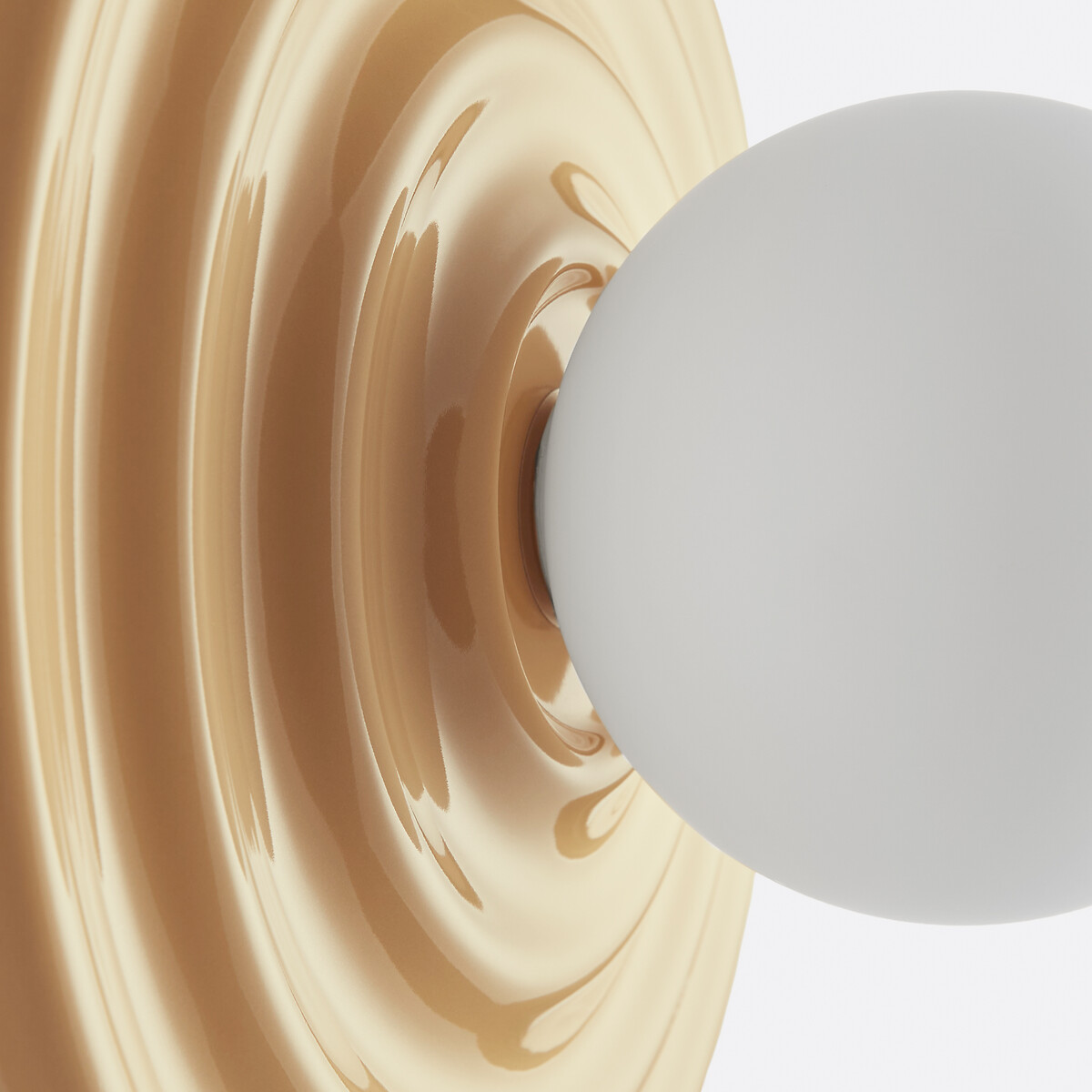 Wand- of plafondlamp, keramiek en opaline glas, diameter 24,5 cm, HOLI zand, LA REDOUTE INTERIEURS
