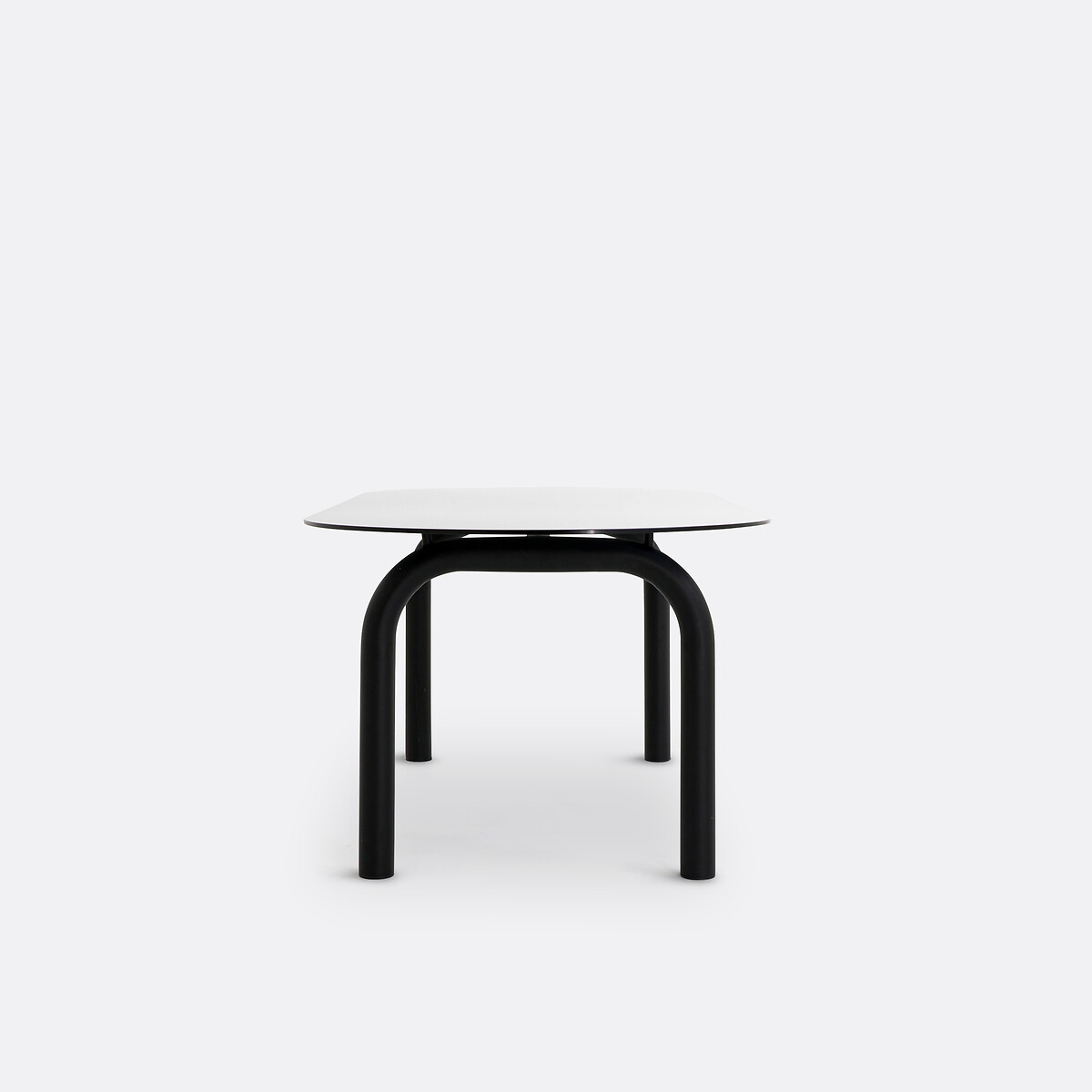 Ovale eettafel, gerookt glas en staal, 6 tot 8 couverts, POLLY zwart, LA REDOUTE INTERIEURS