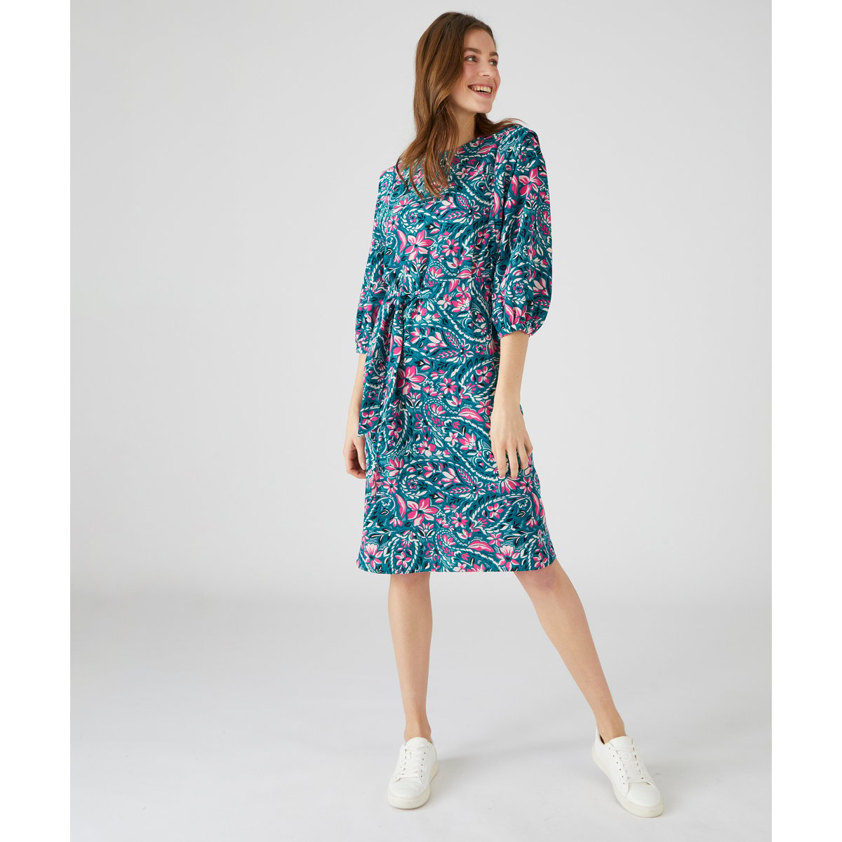 Robe-housse imprimé fleurs vert fleuri, DAMART