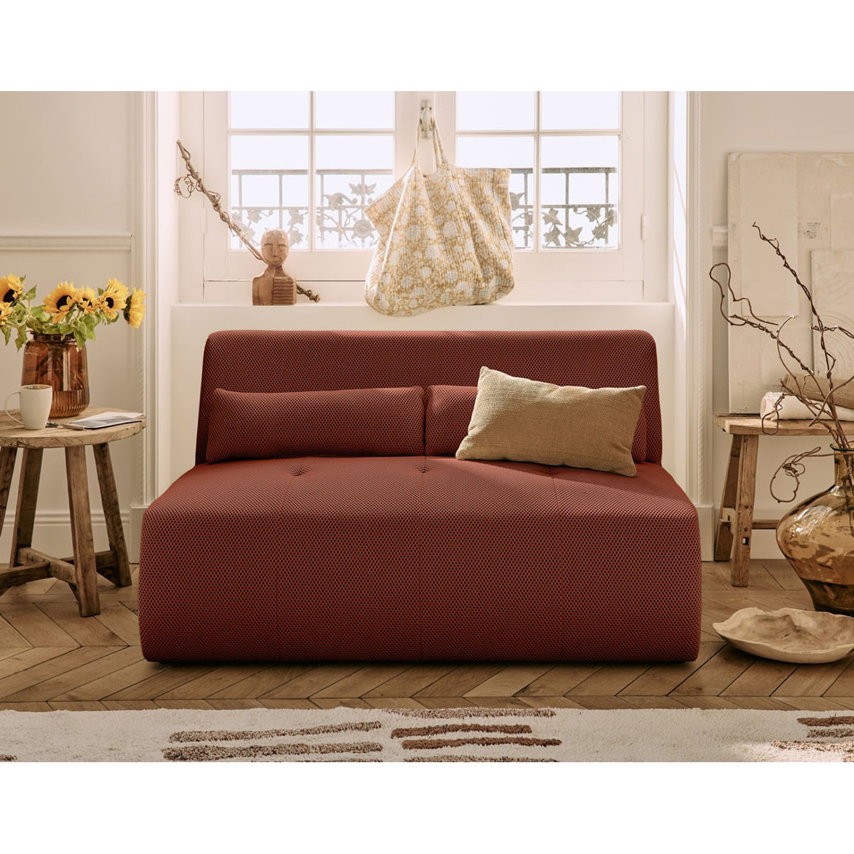 Canapé fixe 2 places - ONYX terracotta, BEST MOBILIER