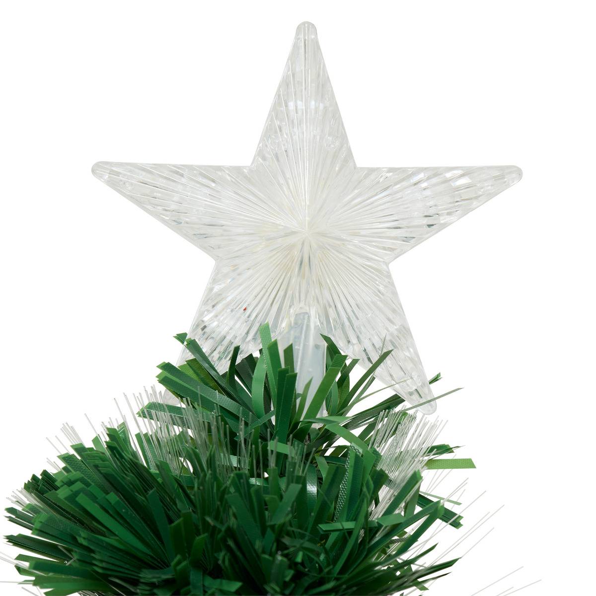 Sapin lumineux fibre optique Mannelé 53 LED H120 cm vert, FEERIC LIGHTS & CHRISTMAS