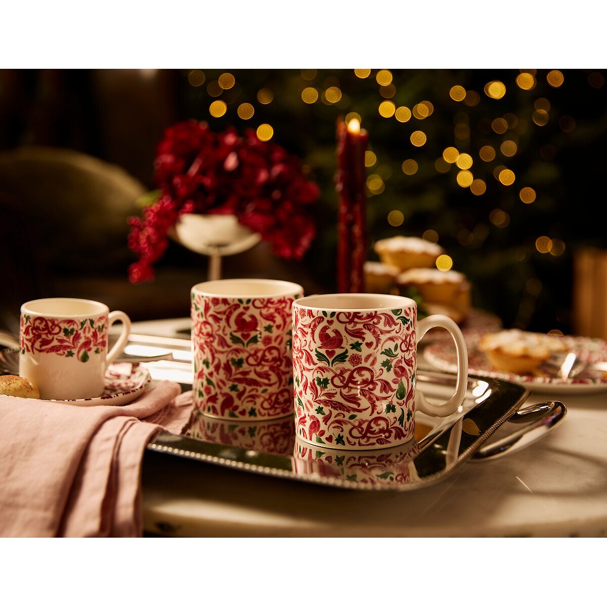 Set of 2 Christmas Tree Yuletide Mugs multi-coloured, SPODE