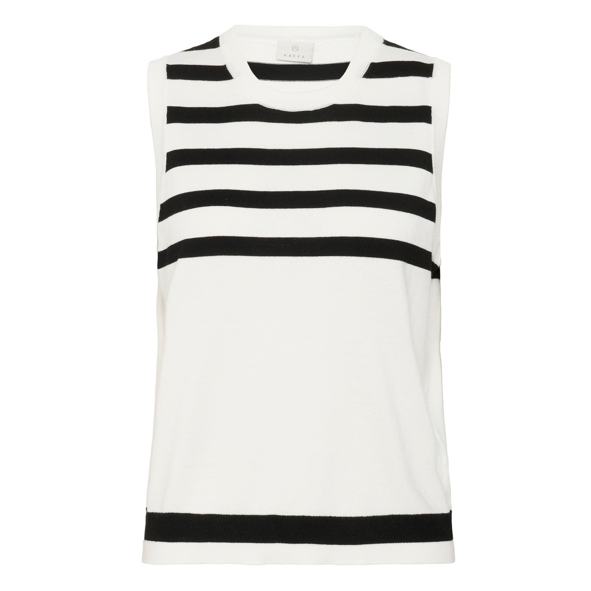 Pullover tricoté blanc/noir rayures chalk/black deep stripe, KAFFE