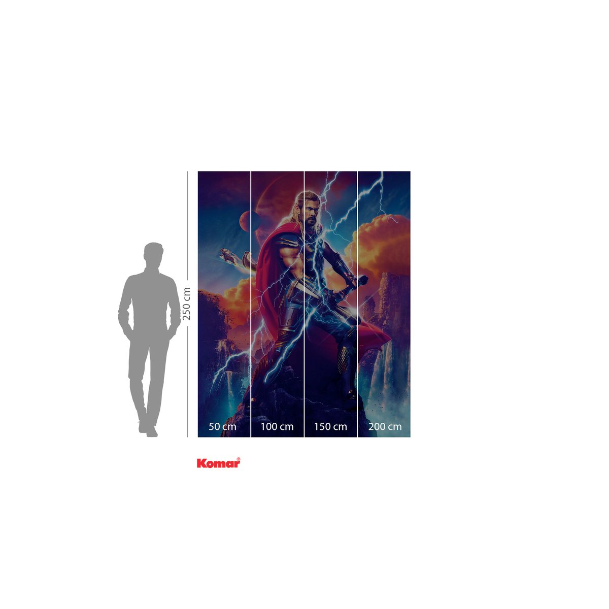 Papier peint Komar - Love and Thunder Adventure - 200 x 250 cm multicolore, HEXOA