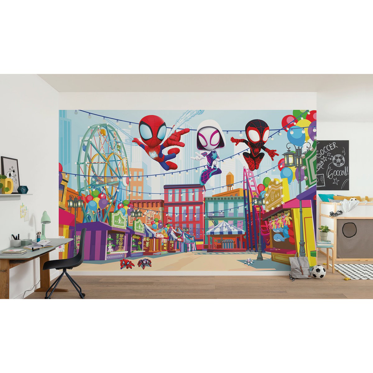 Papier peint Komar - Marvel Spidey And His Amazing Friends Theme Park - 400 x 250 cm multicolore, HEXOA