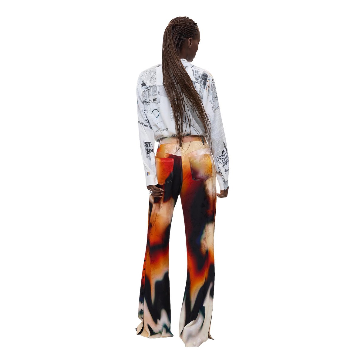 Pantalon long imprimé noir, DESIGUAL