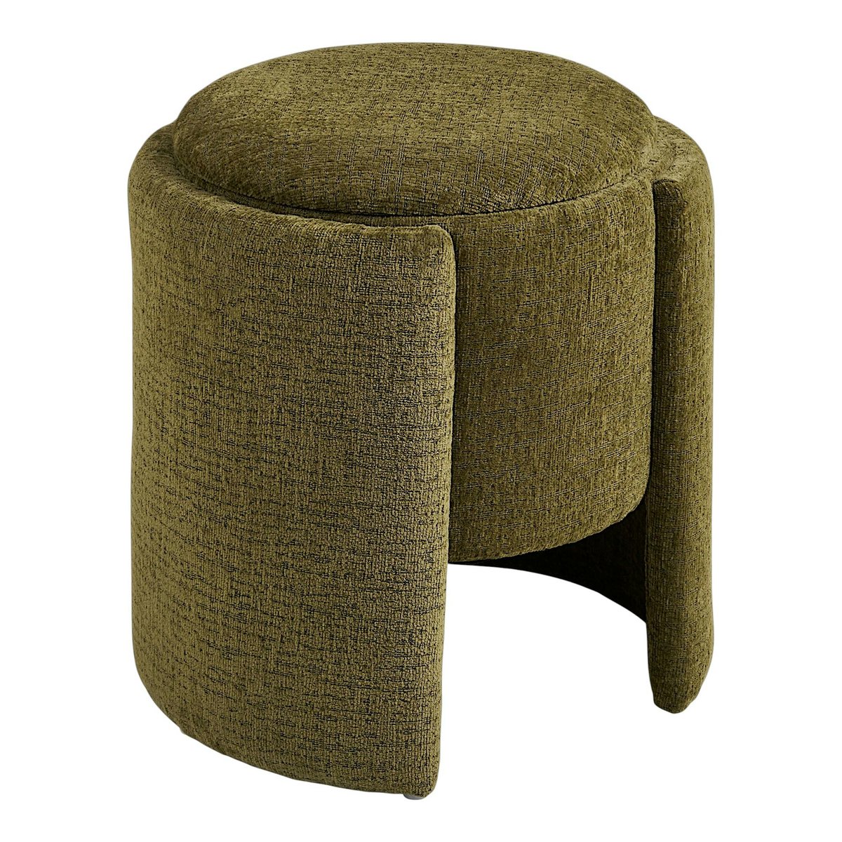 Pouf coffre vert design à structure enveloppante BERLIN vert, PIER IMPORT