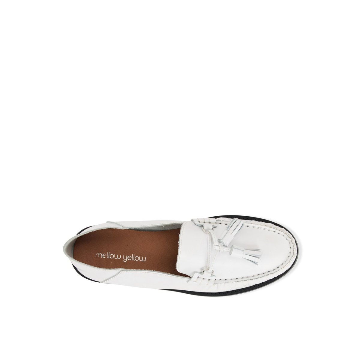 Mocassin en cuir JORIS blanc, MELLOW YELLOW