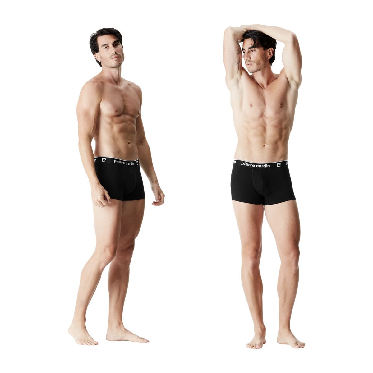 Lot De 4 Boxers Coton Basic gris/bleu/noir/blanc, PIERRE CARDIN