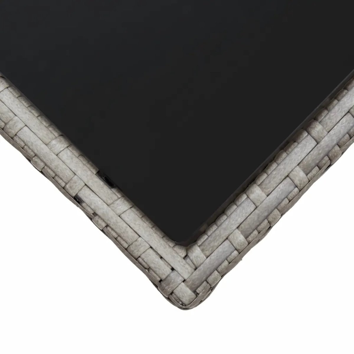 Table basse de jardin avec plateau en verre gris clair, HOME MAISON
