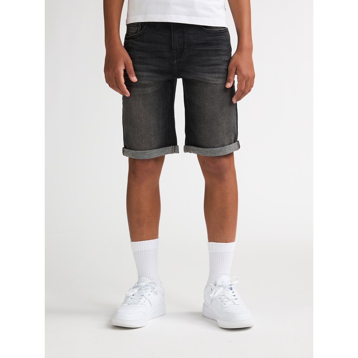 Short en jean regular fit bullseye sanfelipe noir black stone, PETROL INDUSTRIES