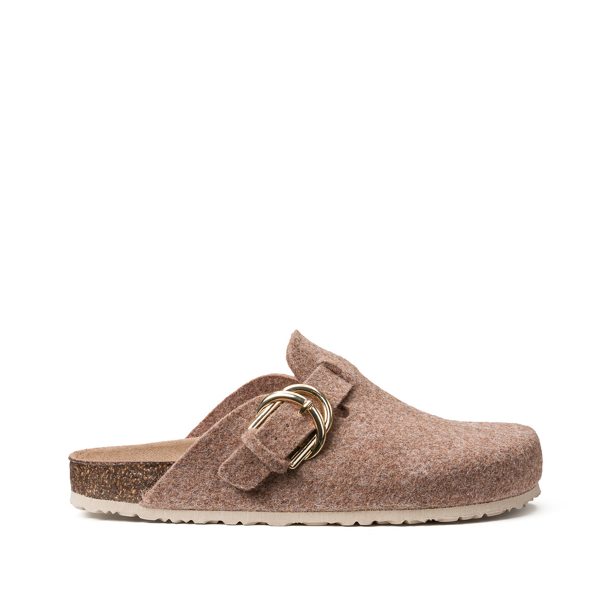 Mules de fieltro marrón, LA REDOUTE COLLECTIONS