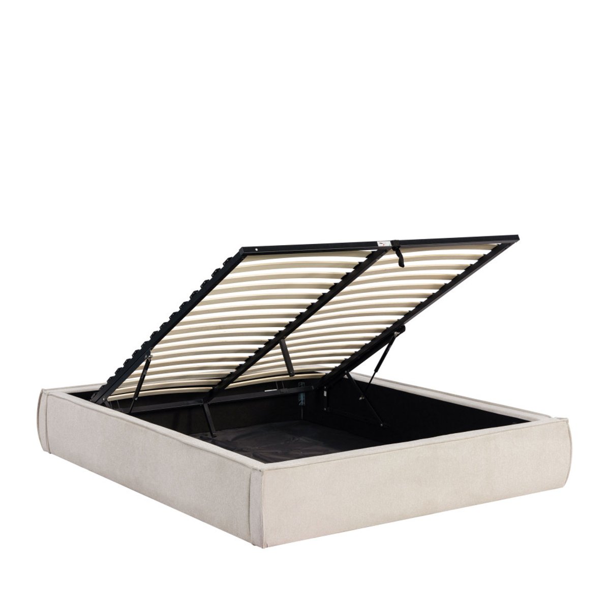 Lit coffre en tissu 160x200cm- LIBERIO beige, DRAWER