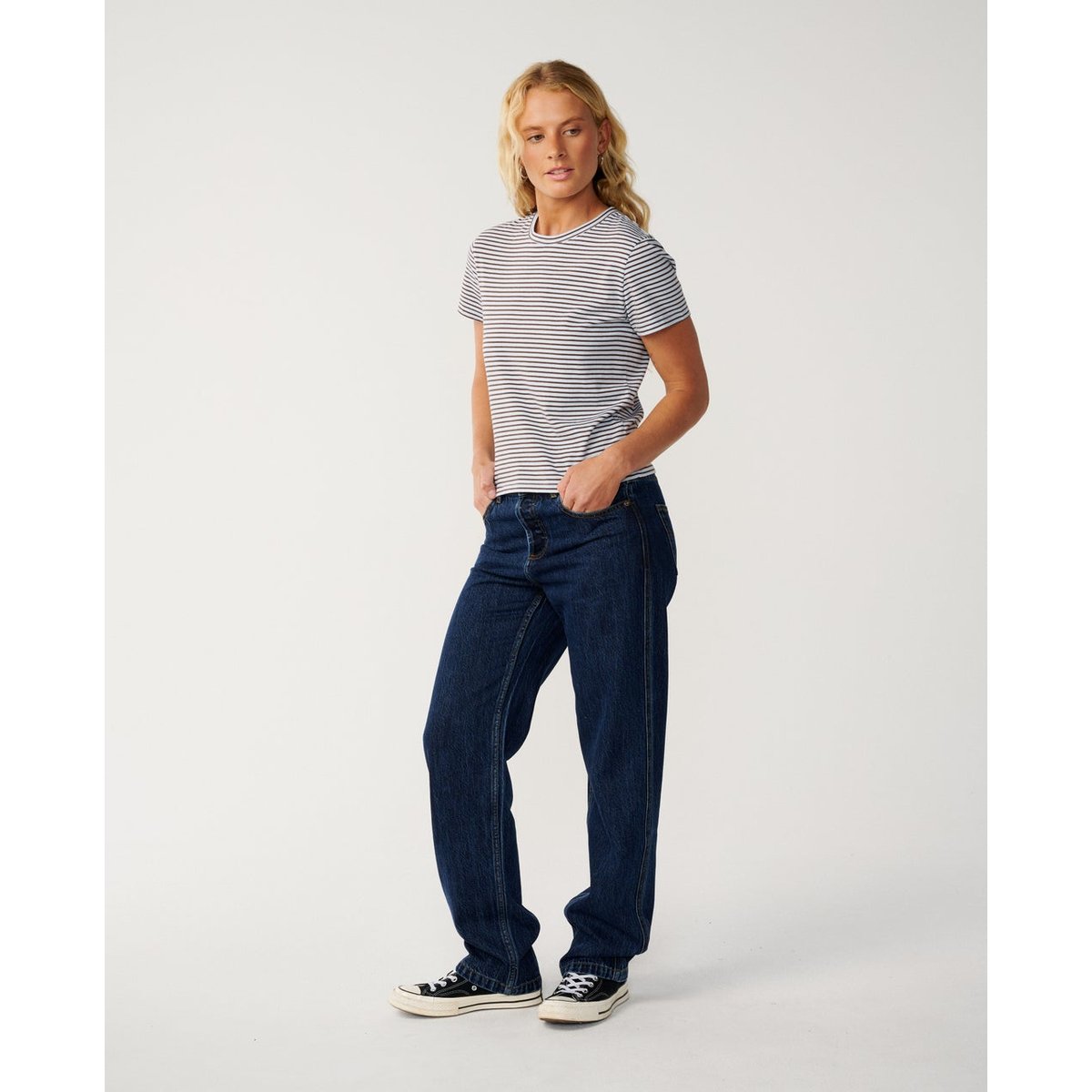 T-shirt Stephanie Gilmore STRIPE sky blue, RIP CURL