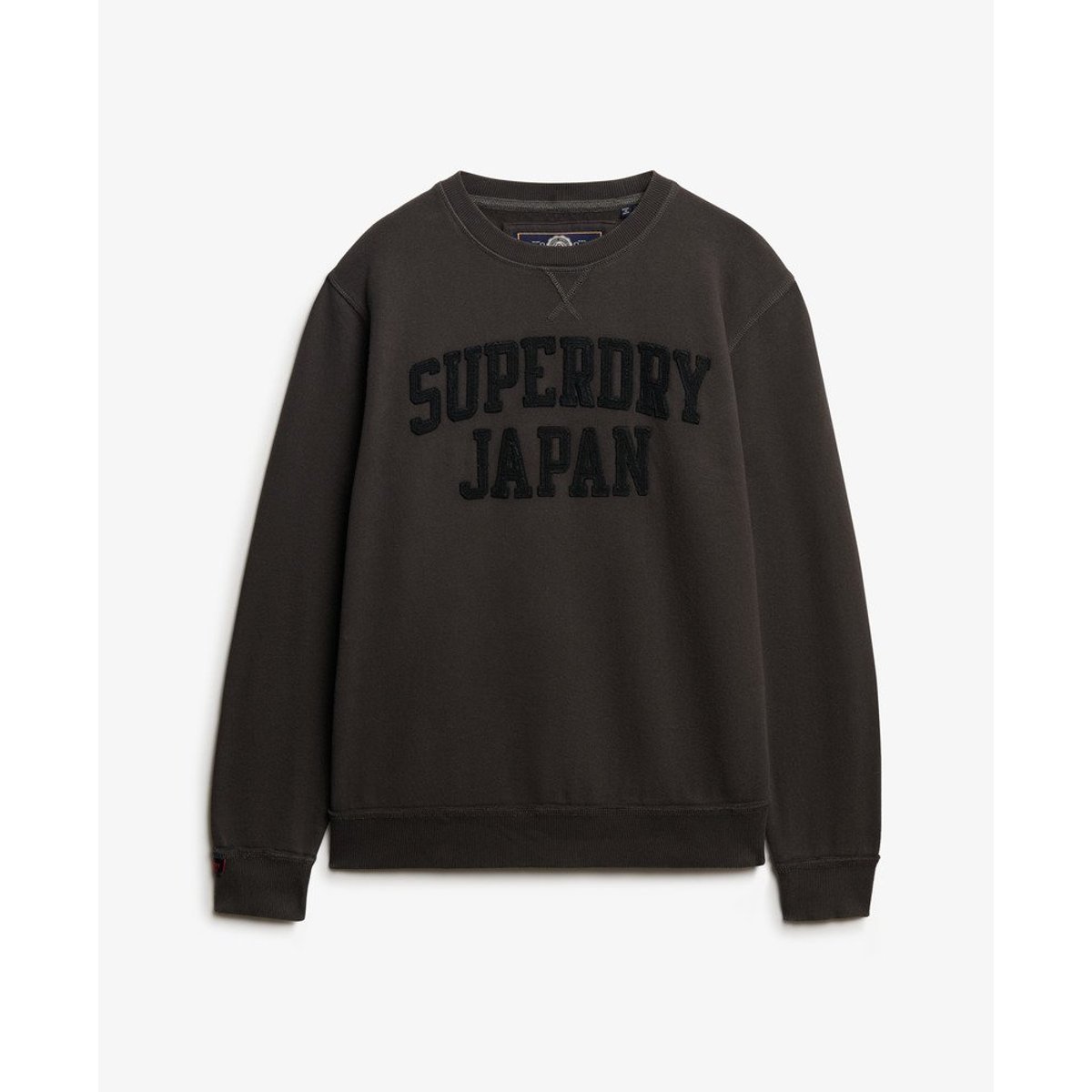 Sweatshirt Vintage Athletic Tonal Col Rond noir délavé, SUPERDRY