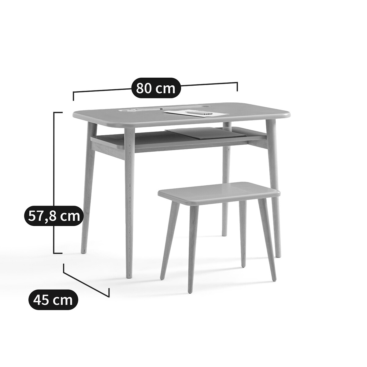 Bureau + banc écolier Jimi vert tilleul, LA REDOUTE INTERIEURS
