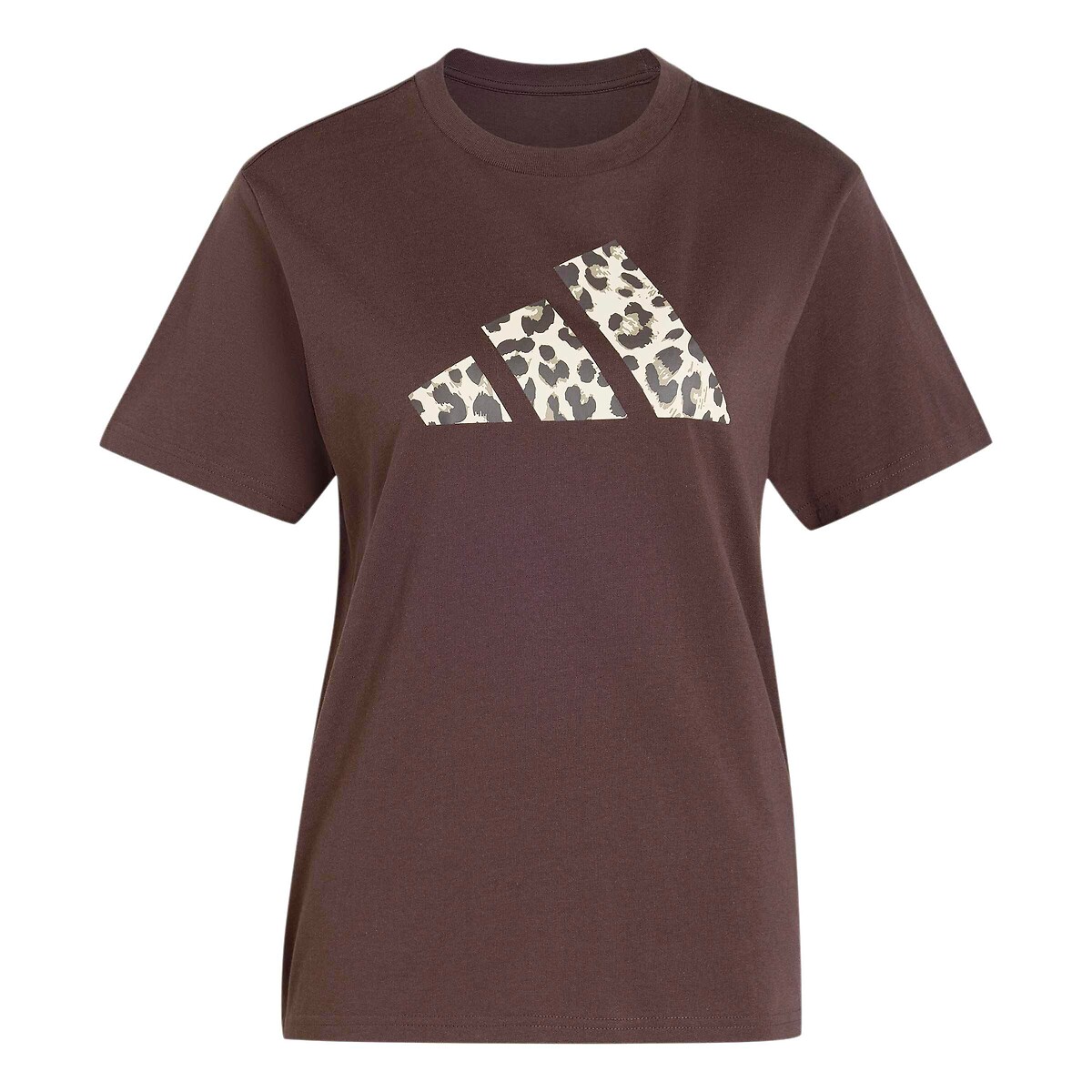 Leopard Print Logo Short Sleeve T-Shirt brown/leopard, ADIDAS SPORTSWEAR