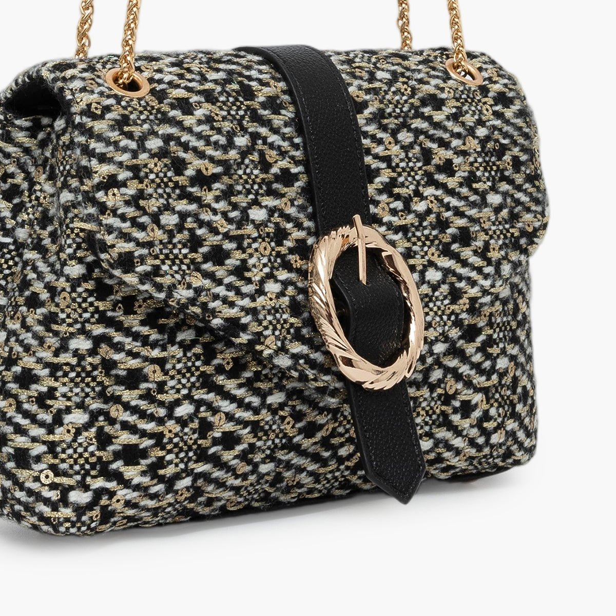 Sac porté épaule noir Toundra doré, LOLLIPOPS