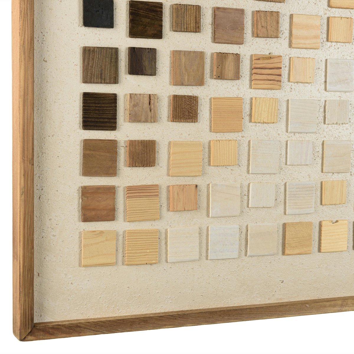 Décoration murale dégradé de mosaïques sur tissu 122 x 82 cm DENVER bois naturel, PIER IMPORT