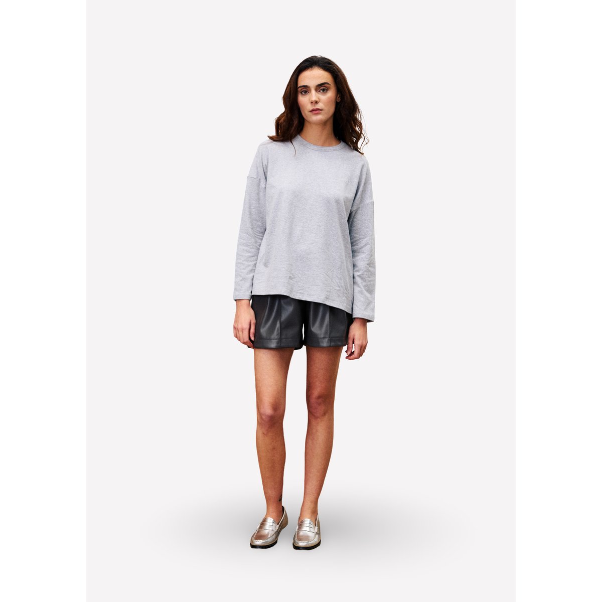 T-shirt en coton MONSTERA gris, FRNCH
